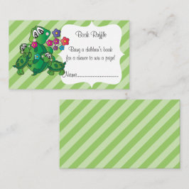 Schattige Turtle Baby shower Thema Boek Raffle Informatiekaartje