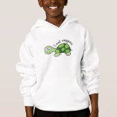 Schattige Turtle Child's Hoodie - Ik eet groenten. (Voorkant)