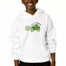 Schattige Turtle Child's Hoodie - Ik eet groenten.