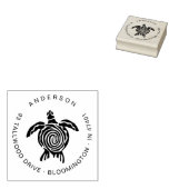 Schattige Turtle Modern Tropical Custom Retouradre Rubberstempel (Gestempeld)
