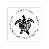Schattige Turtle Modern Tropical Custom Retouradre Rubberstempel (Afrduk)