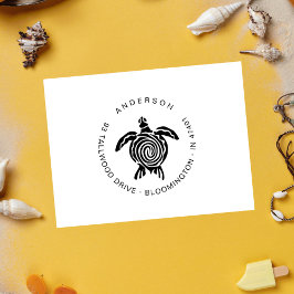 Schattige Turtle Modern Tropical Custom Retouradre Rubberstempel