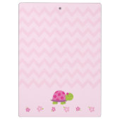Schattige Turtle Pink gepersonaliseerd klembord (Achterkant)