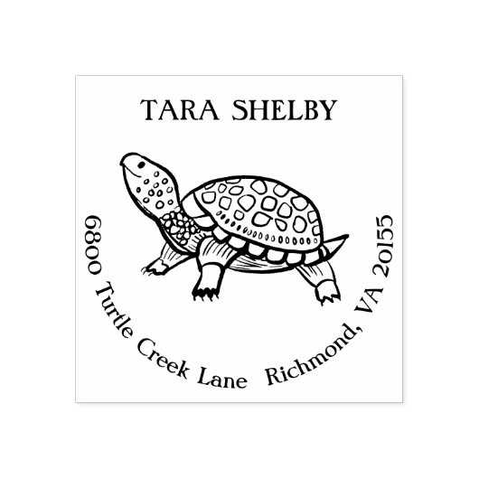 Schattige Turtle retouradres Rubberstempel (Afrduk)