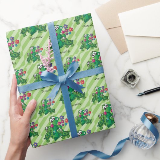 Schattige Turtle Twin Baby shower Theme Cadeaupapier (Geschenken)