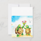 Schattige Turtle Wedding Save the Date Aankondigin (Achterkant)