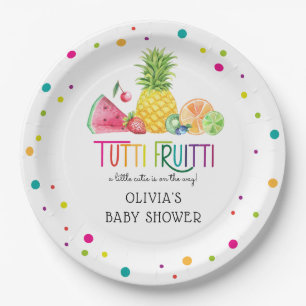 Schattige Tutti Fruitti-Baby shower Papieren Bordje