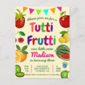 Schattige Tutti Frutti Zomerverjaardagsfeestje Uitnodiging Briefkaart (Voorkant)