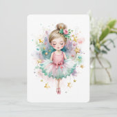 Schattige Tutu Girl Flat Holiday Kaart (Staand voorkant)
