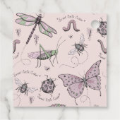 Schattige Tuurinsect Roze Dank Je Bedankjes Labels (Achterkant)