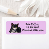 SCHATTIGE TUXEDO CAT Retouradreslabel Etiket (Insitu)