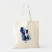 Schattige Tuxedo Cat Waterverf Illustratie Tote Bag (Voorkant)