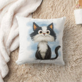 Schattige Tuxedo Kat Cartoon Kussen (Deken)