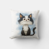 Schattige Tuxedo Kat Cartoon Kussen (Voorkant)