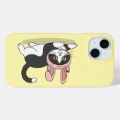 Schattige Tuxedo Kat in Konijnenoren Kostuum Esthe Case-Mate iPhone Case (Achterkant (horizontaal))