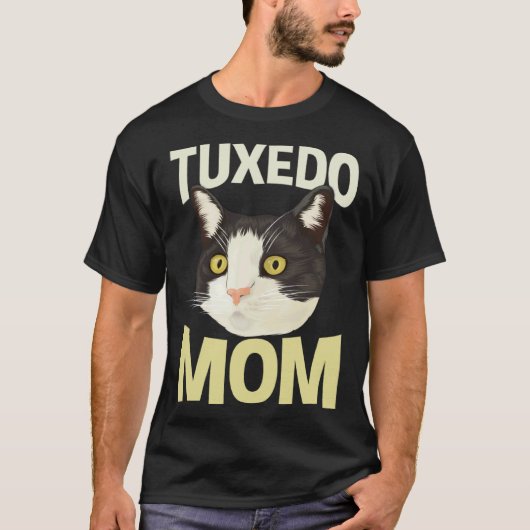 Schattige Tuxedo Kat Moeder Kitty Moeder Dier T-shirt (Voorkant)