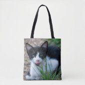 schattige tuxedo kitten tote bag (Voorkant)