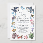 Schattige Twee De Zee Oceaan Kinder 2e Verjaardag Kaart (Voorkant)