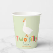 Schattige Twee Gekke Boerderij Gans 2e Verjaardag  Papieren Bekers (Achterkant)