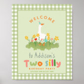 Schattige Twee Gekke Boerderij Gans Verjaardag Wel Poster (Voorkant)