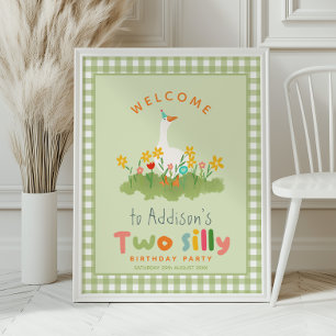 Schattige Twee Gekke Boerderij Gans Verjaardag Wel Poster
