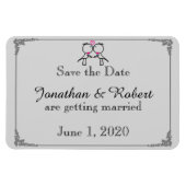 Schattige Twee Grooms Cartoon Gay Bruiloft Save th Magneet (Horizontaal)