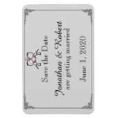 Schattige Twee Grooms Cartoon Gay Bruiloft Save th Magneet (Verticaal)