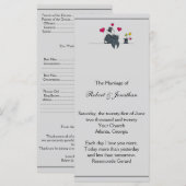 Schattige Twee Grooms Cartoon Gay Wedding Program Programmakaart (Voorkant / Achterkant)
