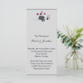 Schattige Twee Grooms Cartoon Gay Wedding Program Programmakaart (Staand voorkant)