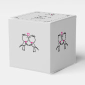 Schattige Twee Grooms Kussen Gay Wedding Favor Box Bedankdoosjes (Voorkant Zijde)