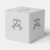 Schattige Twee Grooms Kussen Gay Wedding Favor Box Bedankdoosjes (Achterkant)