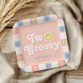 Schattige Twee Groovy Boho 2e verjaardag Papieren Bordje
