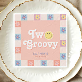 Schattige Twee Groovy Boho 2e verjaardag Servet