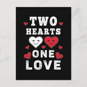 Schattige Twee Hartjes Eén Liefde Verjaardag Valen Briefkaart