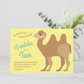Schattige Twee Hump Camel Kinder 2e Verjaardagsfee Kaart (Staand voorkant)