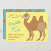 Schattige Twee Hump Camel Kinder 2e Verjaardagsfee Kaart (Voorkant / Achterkant)