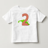 Schattige Twee Jaar Oude Langnek Groene Dinosaur V Kinder Shirts (Voorkant)