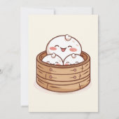 Schattige Twee Kleine Dumplings Kawaii Twins Baby  Kaart (Achterkant)