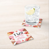 Schattige twee lieve meisje 2e verjaardagsfeestje kartonnen onderzetters (Insitu)