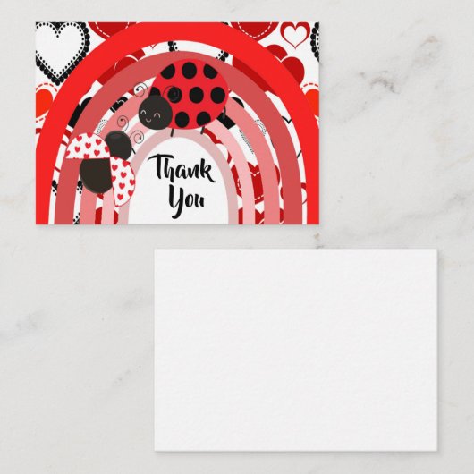 Schattige twee lieveheersbeestjes dank je wel notitiekaartje (Voorkant / Achterkant)