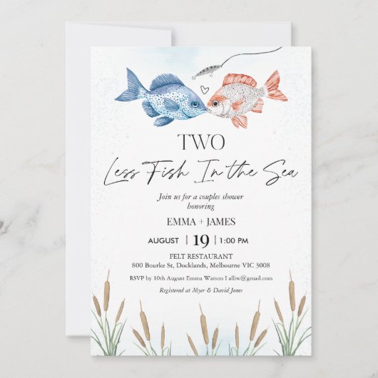 Schattige twee minder vissen in Zee bruidsparen do Kaart (Voorkant)