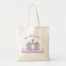 Schattige twee olifanten in liefde Canvas tas