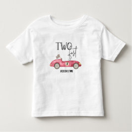 Schattige TWEE Snelle Rode Race auto 2e verjaardag Kinder Shirts