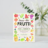 Schattige TWEE-tit Frutti Zomerfruit 2e Verjaardag Briefkaart (Staand voorkant)