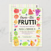 Schattige TWEE-tit Frutti Zomerfruit 2e Verjaardag Briefkaart (Voorkant / Achterkant)