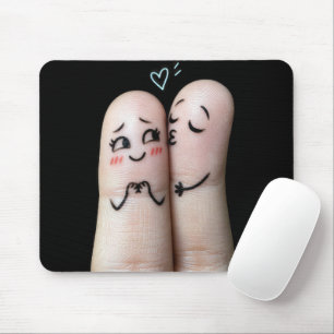 Schattige twee vingers romantiek muismat