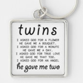 Schattige Tweeling Sleutelhanger (Voorkant)