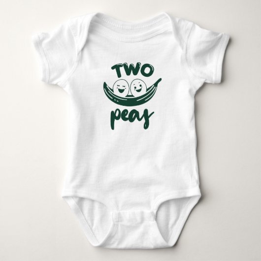 Schattige tweeling twee erwten peul  romper (Voorkant)