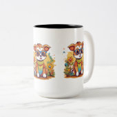 Schattige Tweetonige Mok met Cute Animal (Voorkant rechts)