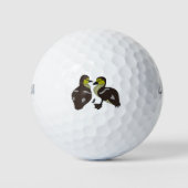Schattige Twin Baby Ducking Huddling Cartoon Golfballen (Voorkant)